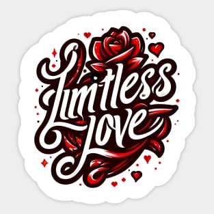 LIMITLESS LOVE - TYPOGRAPHY INSPIRATIONAL QUOTES Sticker